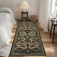 thumbnail image 1 of GlowSol 2'x6' Snake Pattern Runner Rug Hallways Kitchen Runner Rug Non Slip Bedroom Rug Soft Low Pile Thin Rug for Laundry Room, Dark Gray, 1 of 7