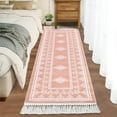 thumbnail image 1 of GlowSol 2'x6' Tassel Runner Rug Boho Geometric Runner Rug Non-Slip Low Pile Kitchen Hallway Runners for Laundry Room, Pink, 1 of 7