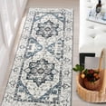 thumbnail image 1 of GlowSol 2'x6' Washable Boho Runner Rug Vintage Floral Distressed Runners with Non-Slip Backing Bedsides Low Pile Carpet for Laundry Room, Blue, 1 of 5