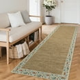 thumbnail image 1 of GlowSol 2'x6' Washable Runner Rug Floral Bordered Runner Rugs Soft Braided Print Low Pile Non-Slip Bedroom Rugs for Kitchen Laundry, Tan + Beige, 1 of 8