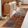thumbnail image 1 of GlowSol 2'x6' Washable Runner Rug Modern Abstract Runner Rugs Soft Low Pile Non-Slip Bedroom Rugs for Kitchen Hallway Laundry, Red Blue, 1 of 8