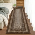 thumbnail image 1 of GlowSol 2'x8' Runner Rug Modern Braided Print Runner Rug Washable Non Slip Low Pile Runners for Kitchen Hallway Laundry, Brown, 1 of 8