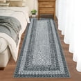 thumbnail image 1 of GlowSol 2'x8' Runner Rug Modern Braided Print Runner Rug Washable Non Slip Low Pile Runners for Kitchen Hallway Laundry, Gray, 1 of 7