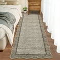 thumbnail image 1 of GlowSol 2'x8' Scalloped Washable Runner Rug Soft Non Slip Bedroom Rug Modern Indoor Runner Rug for Laundry Room Hallway Kitchen, Brown, 1 of 8
