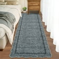 thumbnail image 1 of GlowSol 2'x8' Scalloped Washable Runner Rug Soft Non Slip Bedroom Rug Modern Indoor Runner Rug for Laundry Room Hallway Kitchen, Gray, 1 of 8