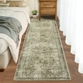 thumbnail image 1 of GlowSol 2'x8' Washable Hallway Runner Rug Vintage Print Low Pile Non-Slip Bedroom Runner Rugs for Kitchen Laundry, Taupe, 1 of 8