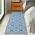thumbnail image 1 of GlowSol 2x6 Kitchen Runner Rug Contemporary Rug Floral Rug Non-Shedding Stain-Resistant Soft Entryway Rug Runner Indoor Throw Rug for Laundry Hallway, Blue, 1 of 6