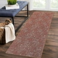 thumbnail image 1 of GlowSol 2x6 Solid Runner Rug Washable Jacquard Textured Kitchen Hallway Runner Yarn Dyed Farmhouse Floor Mat Low Pile Non-Slip Runners for Laundry, Brick Red, 1 of 5