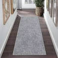 thumbnail image 1 of GlowSol 2x6 Solid Runner Rug Washable Jacquard Textured Kitchen Hallway Runner Yarn Dyed Farmhouse Floor Mat Low Pile Non-Slip Runners for Laundry, Gray, 1 of 6