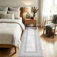 thumbnail image 1 of GlowSol 2x6 Washable Running Rug, Gray Geometric Non Slip Living Room Rug, Soft Low Pile Indoor Carpet for Bedroom Dining Room, 1 of 10