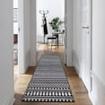thumbnail image 1 of GlowSol 2x7 Kitchen Runner Rug Chenille Bohemian Distressed Moroccan Rug Low Profile Indoor Rug Mat Easy Cleaning Runner Rug, Black, 1 of 7
