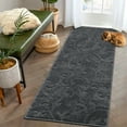 thumbnail image 1 of GlowSol 2x8 Hallway Runner Rug Modern Solid Shag Runner Rug Soft Plush Shaggy Mat Non-Slip Boho Fluffy Floor Cover Indoor Kitchen Laundry Rug Runner, Grey, 1 of 6