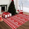 thumbnail image 1 of GlowSol 3' x 5' Christmas Tree and Deer Area Rug Holiday Decor Soft Foldable Accent Rug for Dorm Apartment, Red, 1 of 7
