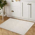 thumbnail image 1 of GlowSol 3' x 5' Machine Washable Area Rug Soft Solid Modern Area Rug Non-Slip Low-Pile Indoor Carpet for Living Room Bedroom Kids Room, Light Beige, 1 of 5