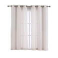 thumbnail image 1 of GlowSol 37"W x 63"L Semi-Sheer Curtain Linen Blend Textured Living Room Curtain with Grommet for Bedroom, Beige, 2 Panels, 1 of 6