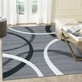 thumbnail image 1 of GlowSol 4' x 6' Area Rug Modern Geometric Circles Throw Carpet Anti-Slip Stain-Resistant Rug for Dining Room, Grey, 1 of 7