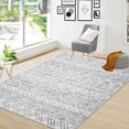 thumbnail image 1 of GlowSol 4' x 6' Machine Washable Rug for Living Room Moroccan Farmhouse Boho Distressed Area Rug Non-Shedding Non-Slip Floor Accent Rug Foldable Rug, Gray, 1 of 6