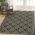 thumbnail image 1 of GlowSol 5'3'' x 7'3'' Indoor Outdoor Area Rug Geometric Rug Contemporary Rug Non Shedding Stain-Resistant Carpet for Patio Backyard Porch Balcony, Black, 1 of 7