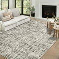 thumbnail image 1 of GlowSol 5' x 7' Area Rug Modern Abstract Rugs Distressed Rug Low Pile Non Slip Rugs for Living Room Bedroom, Brown, 1 of 7