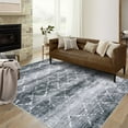 thumbnail image 1 of GlowSol 5' x 7' Area Rug Vintage Rug Floral Print Stain Resistant Low Pile Accent Rug for Dorm, Gray, 1 of 1