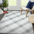 thumbnail image 1 of GlowSol 5' x 7' Geometric Rug Modern Washable Rug Farmhouse Plaid Area Rug Soft Foldable Accent Rug for Dorm Playroom, Light Grey, 1 of 7