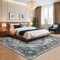 thumbnail image 1 of GlowSol 5' x 7' Vintage Boho Print Area Rugs Soft Oriental Washable Rug Low Pile Non-Shedding Rug, Gray, 1 of 6