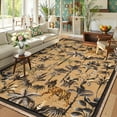thumbnail image 1 of GlowSol 5'x7' Area Rug Jungle Animal Print Rug Tiger Pattern Washable Soft Foldable Rug Non-Slip Low Pile Rug Home Decor, Brown, 1 of 7