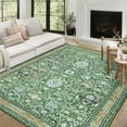 thumbnail image 1 of GlowSol 5'x7' Area Rug Vintage Rug Soft Faux Wool Rug Floral Print Area Rug Non-Shedding Carpet Living Room Bedroom Nursery Rug, Green, 1 of 7