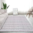 thumbnail image 1 of GlowSol 5'x7' Geometric Boho Area Rug Vintage Low Pile Carpet Non-Shedding for Living Room Bedroom Home Office Floor Carpet, Light Grey, 1 of 6