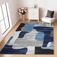 thumbnail image 1 of GlowSol 5'x7' Modern Abstract Area Rug Washable Contemporary Indoor Floor Cover Soft Foldable Thin Accent Rug for Dining Room Home Office, Blue, 1 of 6