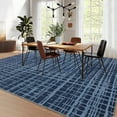 thumbnail image 1 of GlowSol 5'x7' Rugs for Living Room, Modern Abstract Area Rug Low Pile Non-Slip Geometric Stripes Carpet, Soft Foldable Bedroom Rug, Blue, 1 of 8