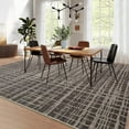 thumbnail image 1 of GlowSol 5'x7' Rugs for Living Room, Modern Abstract Area Rug Low Pile Non-Slip Geometric Stripes Carpet, Soft Foldable Bedroom Rug, Brown, 1 of 8