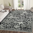 thumbnail image 1 of GlowSol 5'x7' Washable Area Rug Forest Tiger Print Area Rugs Vintage Rug Non-Shedding Stain-Resistant Rugs for Dorm Nursery, Black, 1 of 8