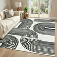 thumbnail image 1 of GlowSol 5'x7' Washable Area Rugs Geometric Stripes Rug Indoor Modern Non-Slip Low Pile Accent Rug Home Decor, Black, 1 of 7