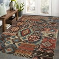 thumbnail image 1 of GlowSol 5x7 Bohemian Tribal Rug Washable Patchwork Area Rug Vintage Distressed Floor Cover Non-Slip Non-Shedding Rug Carpet for Dorm Playroom, Brick Red, 1 of 6