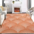 thumbnail image 1 of GlowSol 5x7 Washable Rug Modern Geometric Rug Stain-Resistant Non-Shedding Throw Carpet Contemporary Stripes Print Accent Rug for Nursery Playroom, Orange, 1 of 6