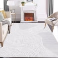 thumbnail image 1 of GlowSol 5x7 feet Area Rugs for Living Room Bedroom Washable Stripes Print Rug Soft Faux Wool Carpet Indoor Non Shedding Anti-Slip Throw Carpet, Light Gray/White, 1 of 8