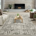 thumbnail image 1 of GlowSol 6' x 9' Area Rug Modern Abstract Rugs Distressed Rug Low Pile Non Slip Rugs for Living Room Bedroom, Brown, 1 of 7