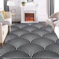thumbnail image 1 of GlowSol 6'x9' Area Rug Modern Stripes Rug Geometric Rug Soft Indoor Contemporary Accent Rug Non-Shedding Throw Carpet for Dining Room Office, Black, 1 of 6