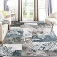 thumbnail image 1 of GlowSol 6x9 Area Rug Floral Modern Geometric Rug Machine Washable Distressed Throw Rug Low Pile Stain-Resistant Indoor Carpet for Dining Room, Blue Gray, 1 of 6