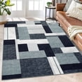 thumbnail image 1 of GlowSol 6x9 Geometric Rug Modern Boxes Print Bedroom Rug Soft Indoor Non-Slip Non-Shedding Throw Carpet for Dining Room Office, Gray, 1 of 6