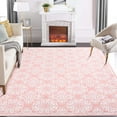 thumbnail image 1 of GlowSol 6x9 Modern Floral Area Rug Machine Washable Rug Soft Foldable Thin Rug Non-Slip Low Pile Print Rug Floral Rug Throw Carpet for Dining Room Home Office, Pink, 1 of 5