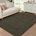 thumbnail image 1 of GlowSol 8' x 10' Area Rug Modern Braided Print Rugs for Living Room Bedroom Non-Slip Low Pile Accent Rug Washable Floor Cover, Black Brown, 1 of 8