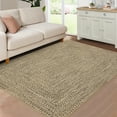thumbnail image 1 of GlowSol 8' x 10' Area Rug Modern Braided Print Rugs for Living Room Bedroom Non-Slip Low Pile Accent Rug Washable Floor Cover, Natural, 1 of 8