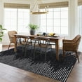 thumbnail image 1 of GlowSol 8' x 10' Large Washable Rug Geometric Striped Area Rug Soft Non Slip Low Pile Stain Resistant Carpet for Living Room Bedroom, Black, 1 of 7
