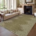 thumbnail image 1 of GlowSol 8' x 10' Large Washable Rug Geometric Striped Area Rug Soft Non Slip Low Pile Stain Resistant Carpet for Living Room Bedroom, Camel, 1 of 7