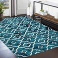thumbnail image 1 of GlowSol 8'x10' Area Rug Geometric Moroccan Rug Farmhouse Soft Foldable Non-Shedding Non-Slip Rugs for Living Room, Blue Green, 1 of 7