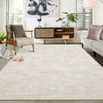 thumbnail image 1 of GlowSol 8'x10' Area Rugs for Living Room Bedroom Modern Abstract Solid Area Rug Non-Slip Low Pile Washable Rug Soft Foldable Accent Rug, Beige, 1 of 7