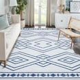 thumbnail image 1 of GlowSol 8'x10' Boho Washable Rug Modern Geometric Rug Indoor Rug Moroccan Rug Low Pile Non-Slip Non-Shedding Soft Foldable Rug, Blue, 1 of 6