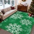 thumbnail image 1 of GlowSol 8'x10' Christmas Area Rugs for Living Room Bedroom Washable Rug Xmas Snowflakes Rug Indoor Stain-Resistant Floor Carpet, Green, 1 of 7